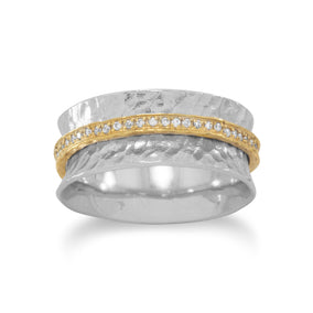 Two Tone CZ Center Band