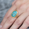 14 Karat Gold Plated Stabilized Turquoise Ring
