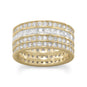 14 Karat Gold Plated 4 Row CZ Band