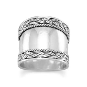 Bali Ring with Braided Edge