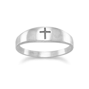 Graduated Band with Oxidized Cross Ring