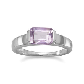 Emerald Cut Amethyst Ring