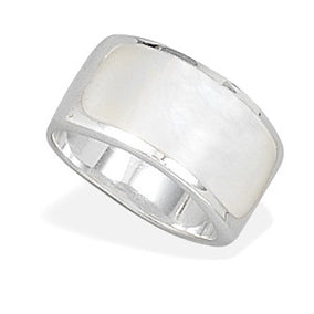 White Shell Inlay Ring