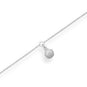 11" + 1" Rhodium Plated Shell Anklet