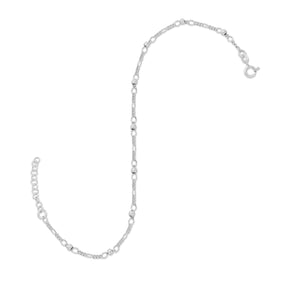 9" + 1" Figaro Chain Anklet with Beads