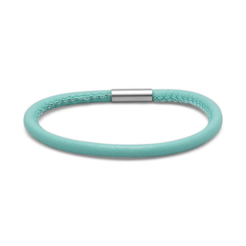 Single Wrap Ocean Blue Leather Bracelet