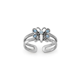 Butterfly Crystals Toe Ring