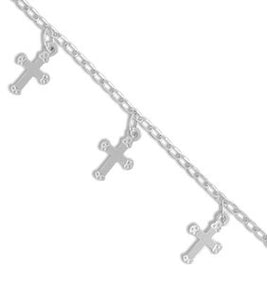 9" Anklet with Cross Charms