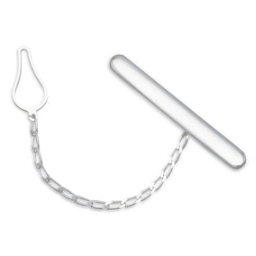 Polished Tie Bar with Chain