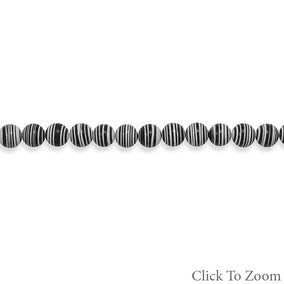 Strand of Synthetic Black and White Calsilica Beads