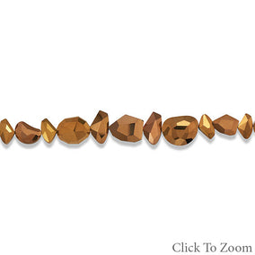 Strand of Metallic Copper Glass Nuggets