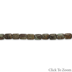 Strand of Rectangle Aqua Terra Jasper Beads