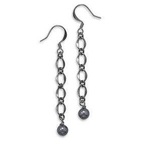 Plated Gunmetal and Hematite Earrings
