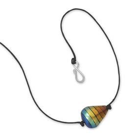 17" Rainbow Dichroic Glass Fashion Necklace