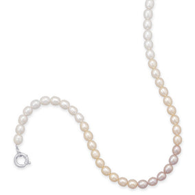 17.5" Cultured Freshwater Rice Pearl Necklace