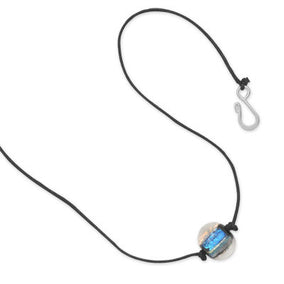 16" Cord Fashion Necklace with Dichroic Glass Bead