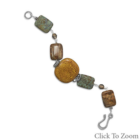 Jasper and Ceramic Bead Bracelet