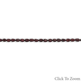 Strand of Red Cultured Freshwater Rice Pearls