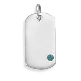 December Birthstone Engravable Pendant