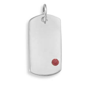 July Birthstone Engravable Pendant