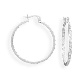 Crystal In and Out Click Hoop Fashion Earrings