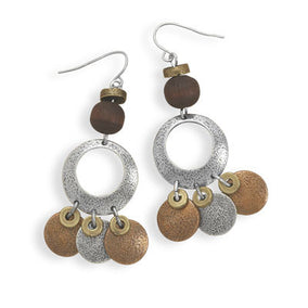 Tri Tone Oxidized Fashion Earrings