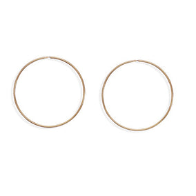 76mm x 2mm Gold Tone Fashion Hoops