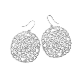 Silver Plated Cut Out Heart Design Fashion Earrings