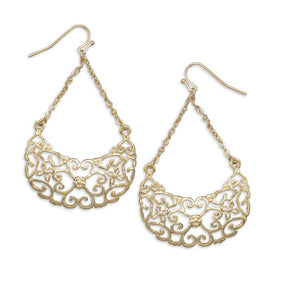 14 Karat Gold Plated Heart Design Fashion Earrings