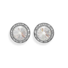Crystal Button Fashion Post Earrings