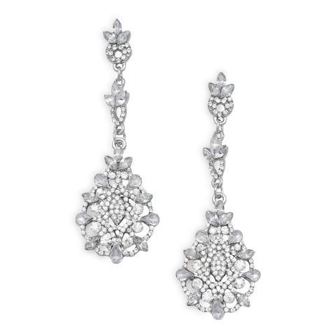 Fancy Crystal Pear Drop Fashion Earrings