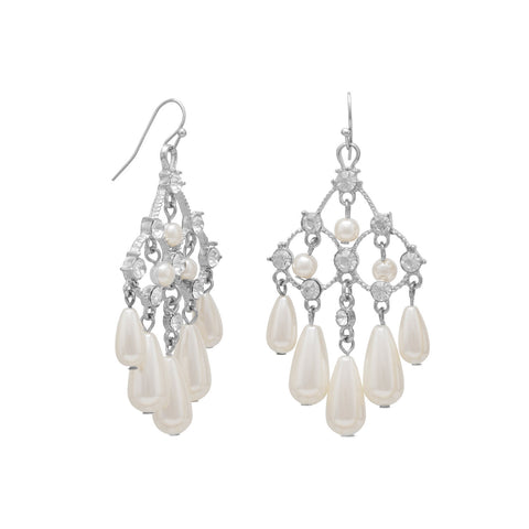 Elegant Chandelier Fashion Earrings with Crystal and Imitation Pearl