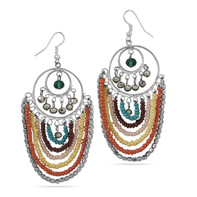 Multicolor Bead Drop Fashion Earrings
