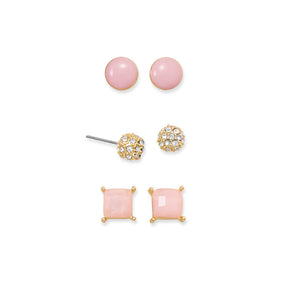 Trendy Trio of Pink Fashion Earrings