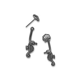 Hematite Plated Sea Life Fashion Earrings