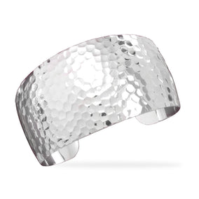 Plated Brass 36mm Graduated Hammered Cuff