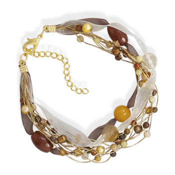 7.5"+2" 10 Strand Multibead Fashion Bracelet