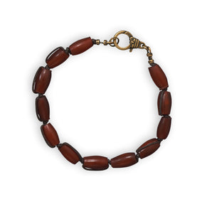 9" Men's Brass Bracelet with Horn Beads