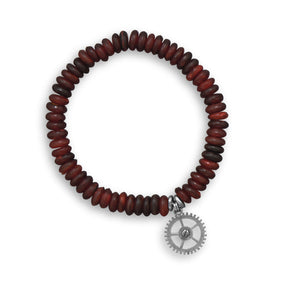 8" Horn and Pewter Stretch Bracelet