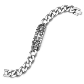 8.5" Stainless Steel Cross Design Men's ID Bracelet