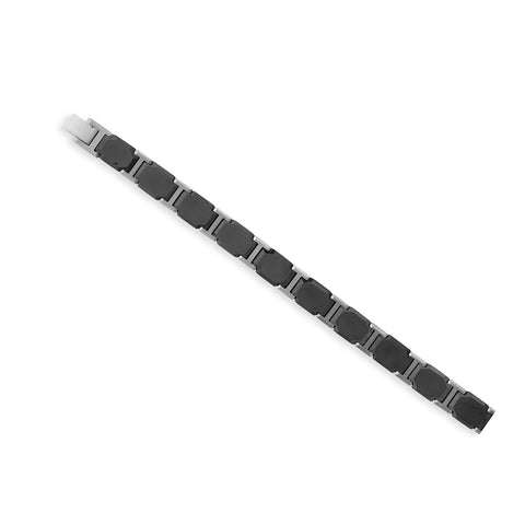 8" Black Ceramic Tungsten Carbide Men's Bracelet
