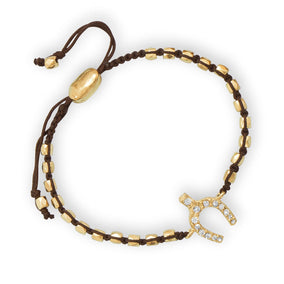 Adjustable Crystal Wishbone Fashion Bracelet