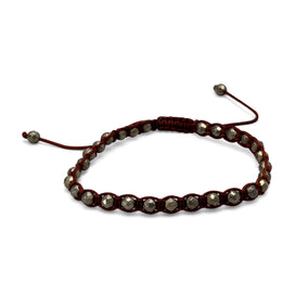 Adjustable Faceted Pyrite Bracelet