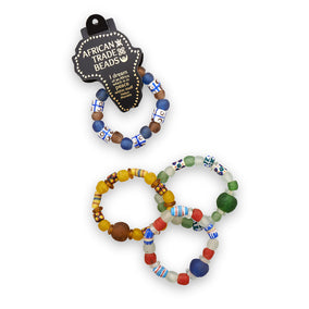 7.5" Handmade African Trade Bead Stretch Bracelet