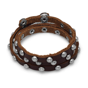 22" + 1" Leather Studded Fashion Wrap Bracelet