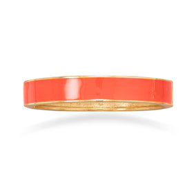Tangerine Enamel Fashion Bangle Bracelet