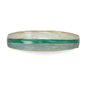 Graduated Pearlescent Green and Blue Enamel Fashion Bangle Bracelet