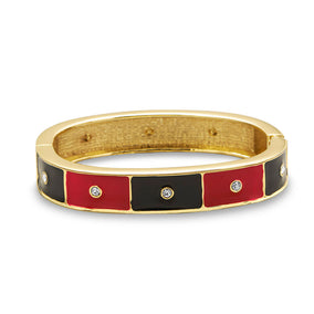 Black and Red Enamel Fashion Bangle Bracelet