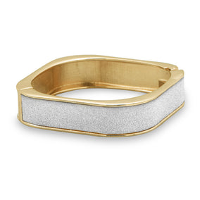 White Sparkle Square Fashion Bangle Bracelet