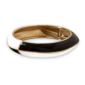 Black and White Enamel Fashion Bangle Bracelet